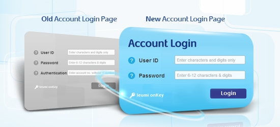 Accessing your account via the website will be as follows: